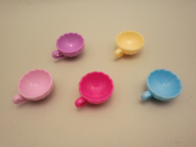 画像1: ＜デコ素材＞パステルカラー　ミニチュアカップ　同色2個セット