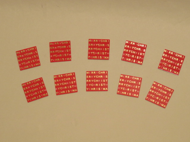 画像1: 【クリスマスに！】ケーキタグ・メリークリスマス赤10枚セット